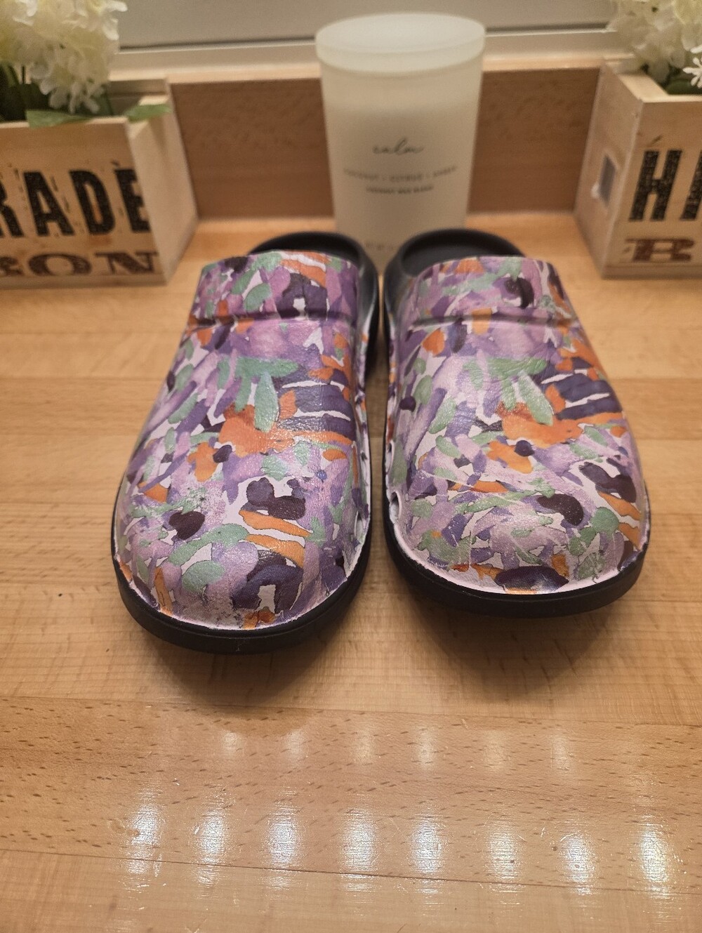 OOFOS OOclog Limited Edition Recovery Clogs Bellini Splash Watercolor Women's 8 - Picture 6 of 8
